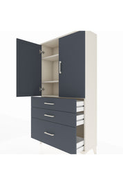 Arges Dolap 3 Raflı 3 Çekmeceli 2 Kapaklı 88x30x163 - S21M005V2A
