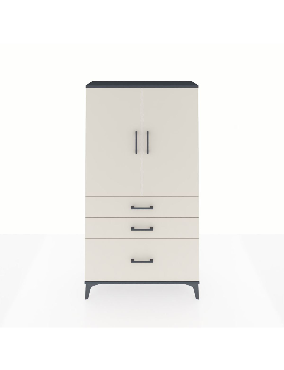 Arges Dolap 3 Raflı 3 Çekmeceli 2 Kapaklı 88x30x163 - S21M005V4A
