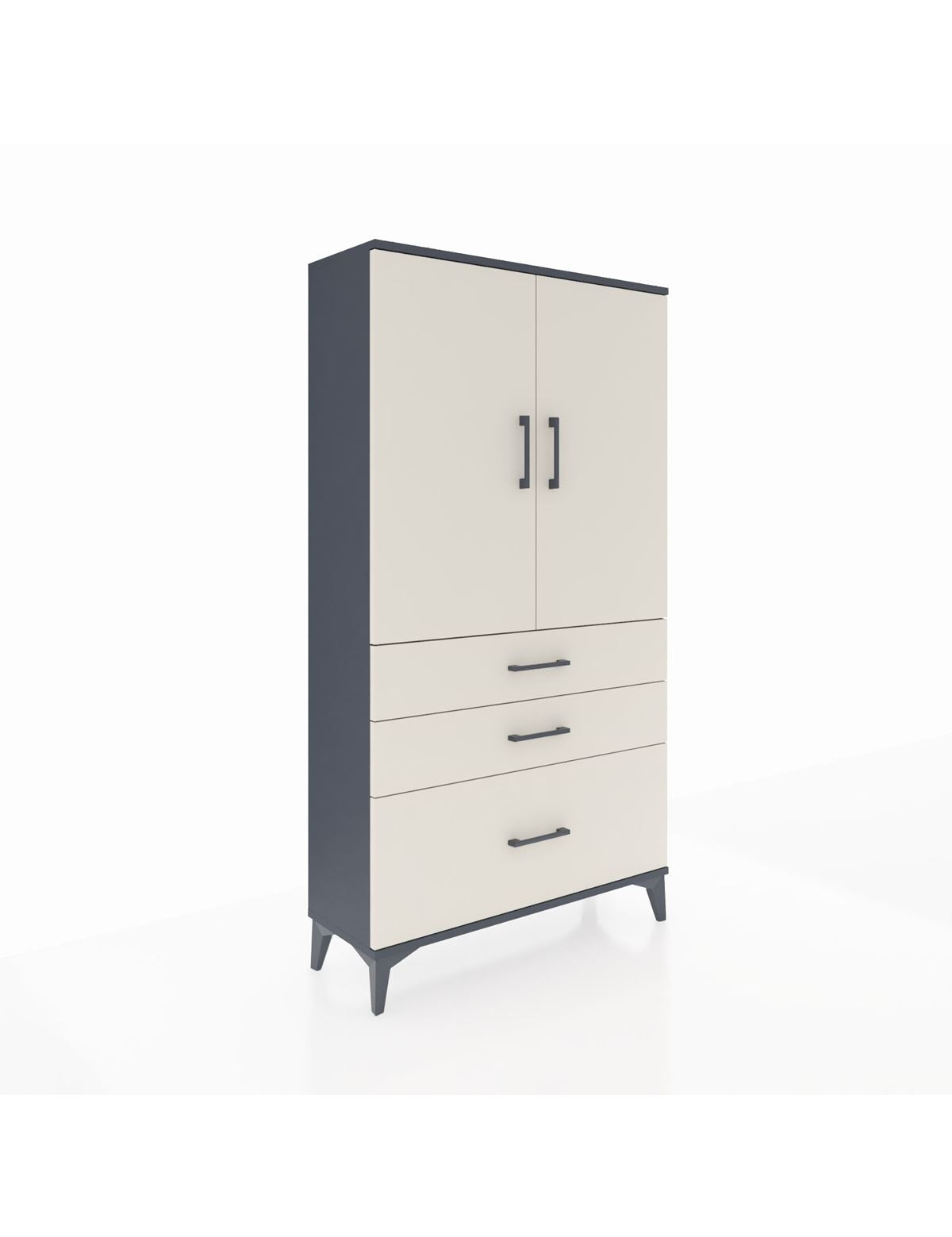 Arges Dolap 3 Raflı 3 Çekmeceli 2 Kapaklı 88x30x163 - S21M005V4A