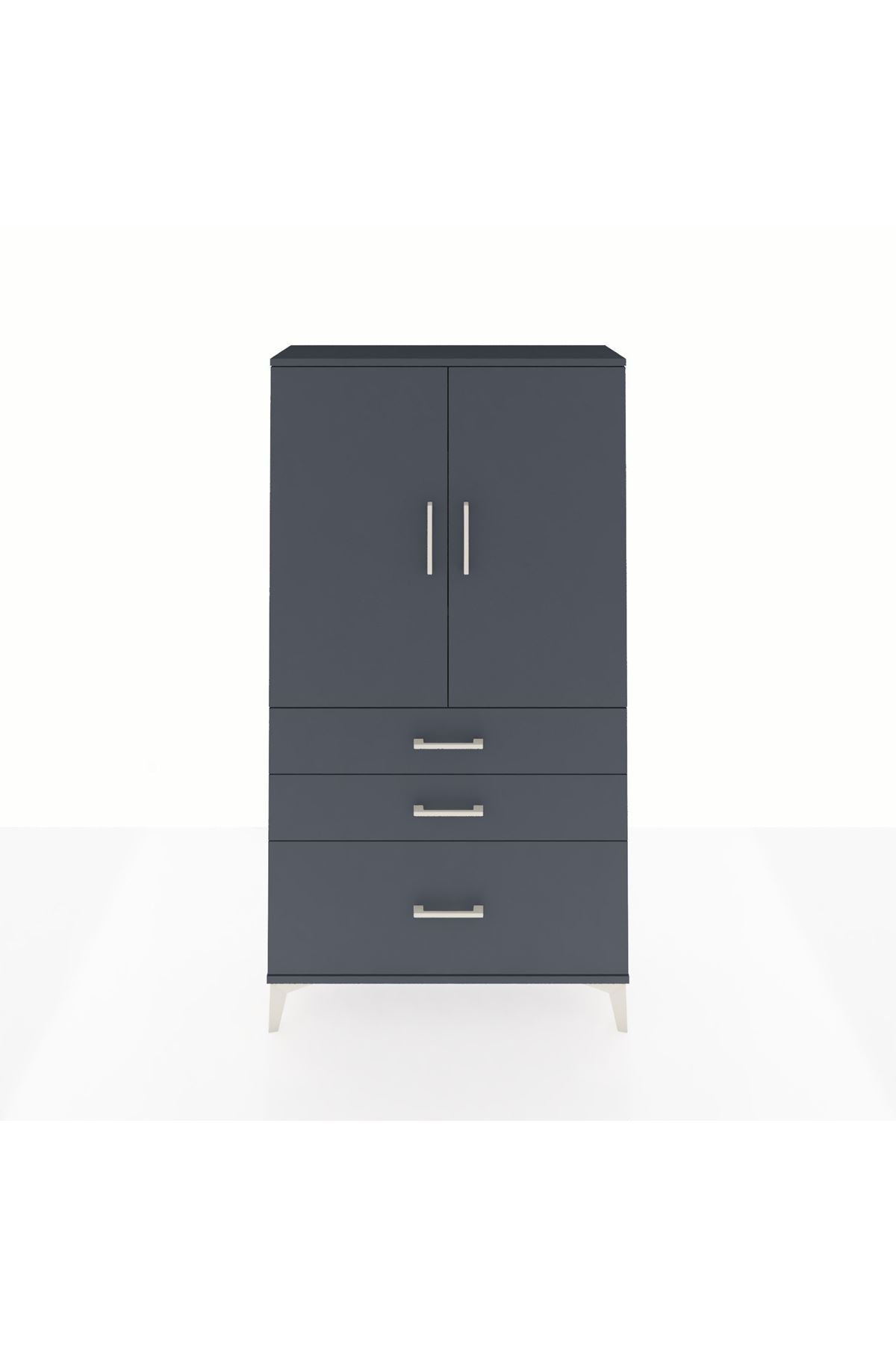 Arges Dolap 3 Raflı 3 Çekmeceli 2 Kapaklı 88x30x163 - S21M005V5A