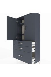 Arges Dolap 3 Raflı 3 Çekmeceli 2 Kapaklı 88x30x163 - S21M005V5A