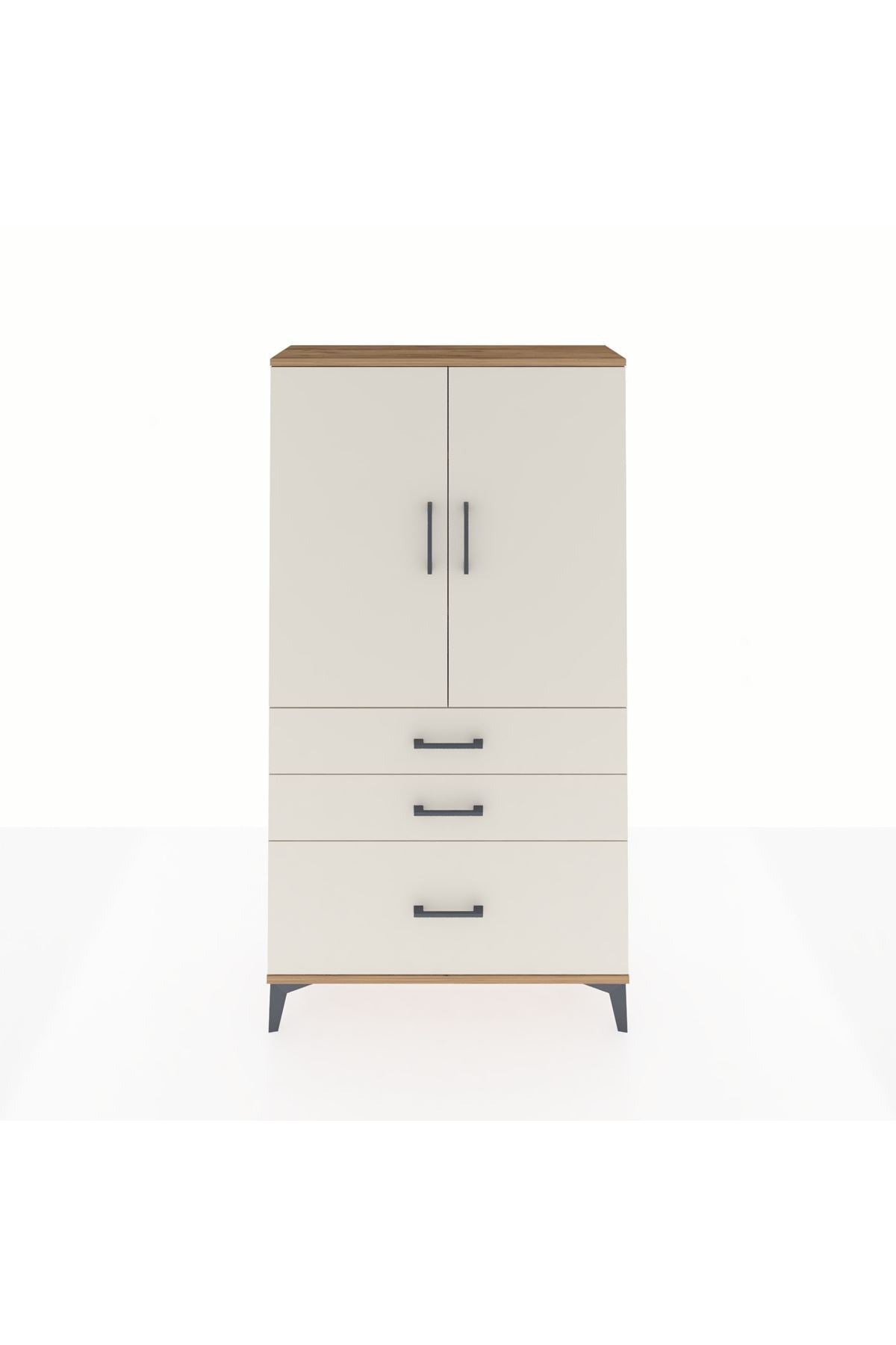 Arges Dolap 3 Raflı 3 Çekmeceli 2 Kapaklı 88x30x163 - S21M005V7A