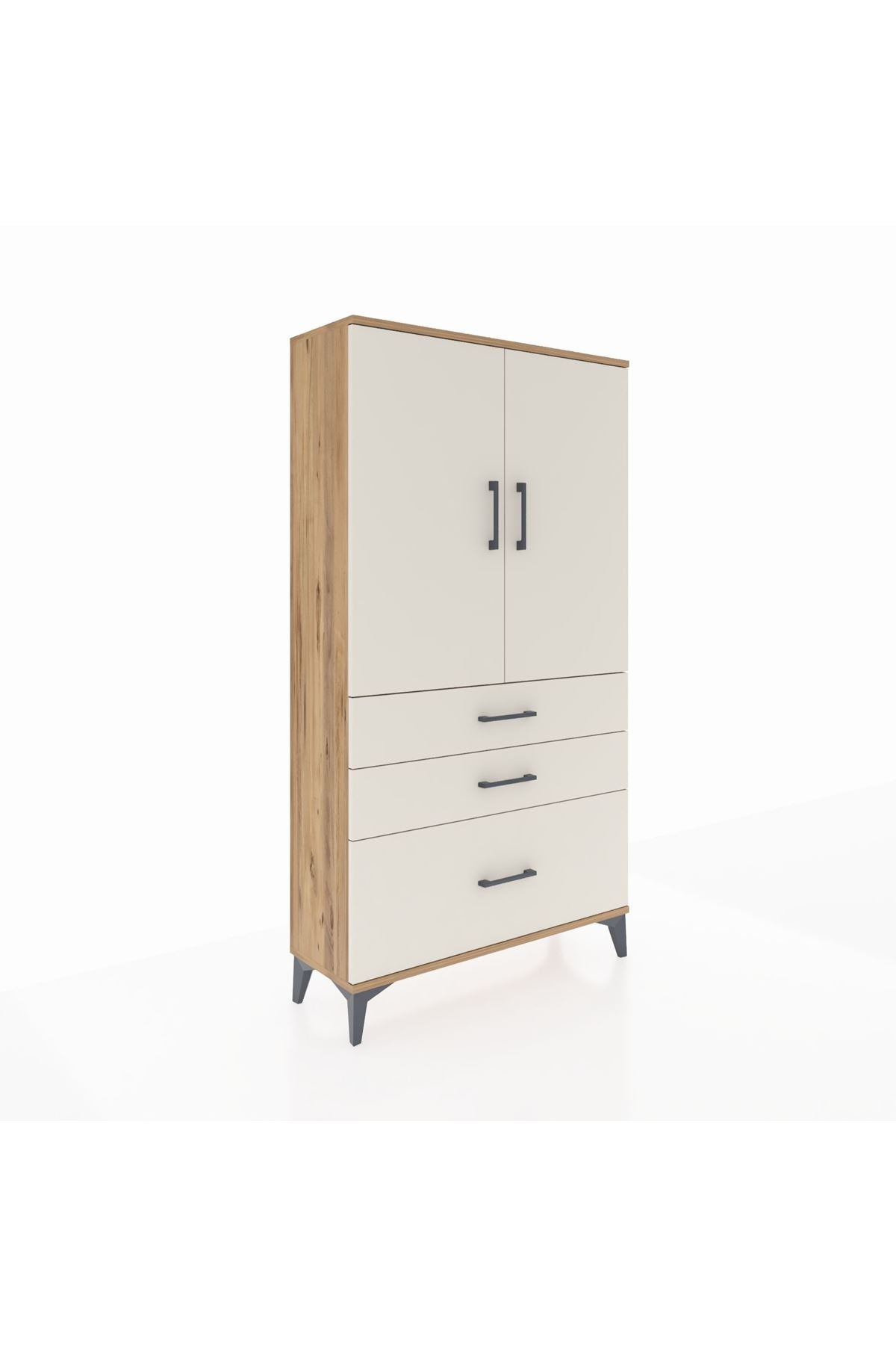 Arges Dolap 3 Raflı 3 Çekmeceli 2 Kapaklı 88x30x163 - S21M005V7A