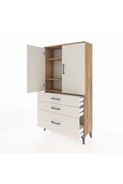 Arges Dolap 3 Raflı 3 Çekmeceli 2 Kapaklı 88x30x163 - S21M005V7A