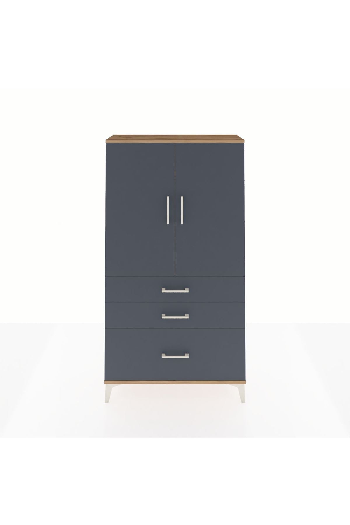 Arges Dolap 3 Raflı 3 Çekmeceli 2 Kapaklı 88x30x163 - S21M005V8A