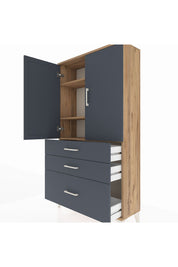 Arges Dolap 3 Raflı 3 Çekmeceli 2 Kapaklı 88x30x163 - S21M005V8A