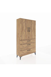 Arges Dolap 3 Raflı 3 Çekmeceli 2 Kapaklı 88x30x163 - S21M005V9A