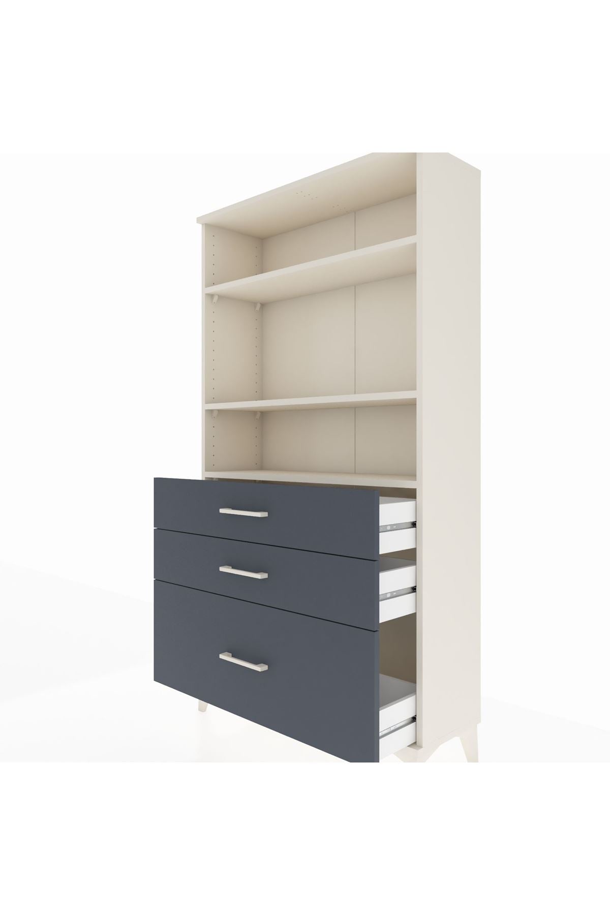 Arges Dolap 3 Raflı 3 Çekmeceli 88x30x163 - S21M006V2A