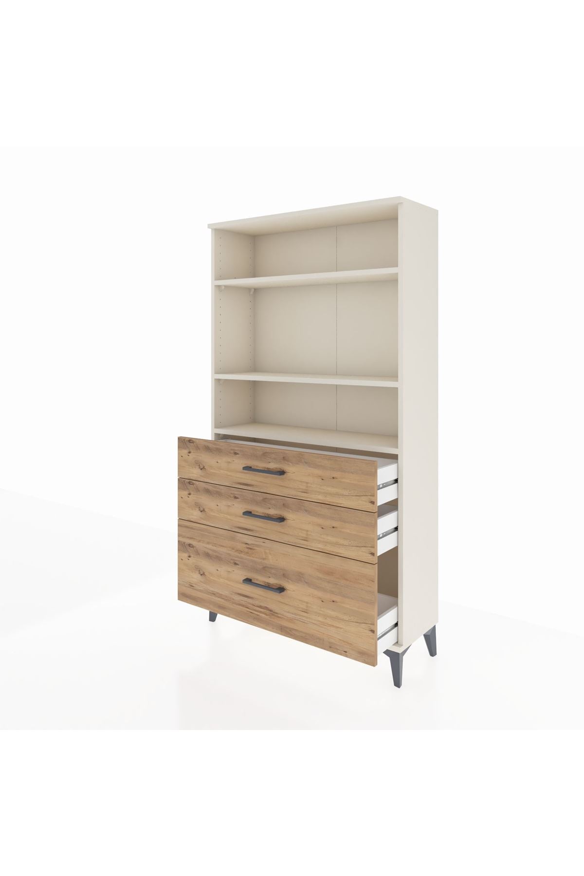 Arges Dolap 3 Raflı 3 Çekmeceli 88x30x163 - S21M006V3A