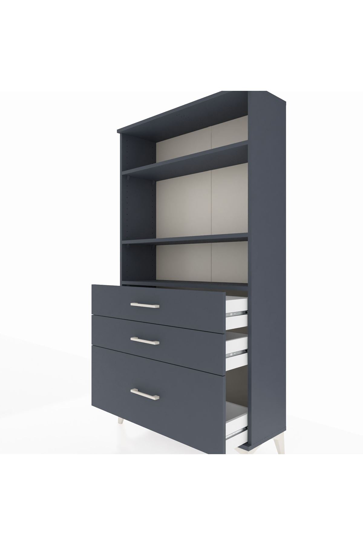 Arges Dolap 3 Raflı 3 Çekmeceli 88x30x163 - S21M006V5A
