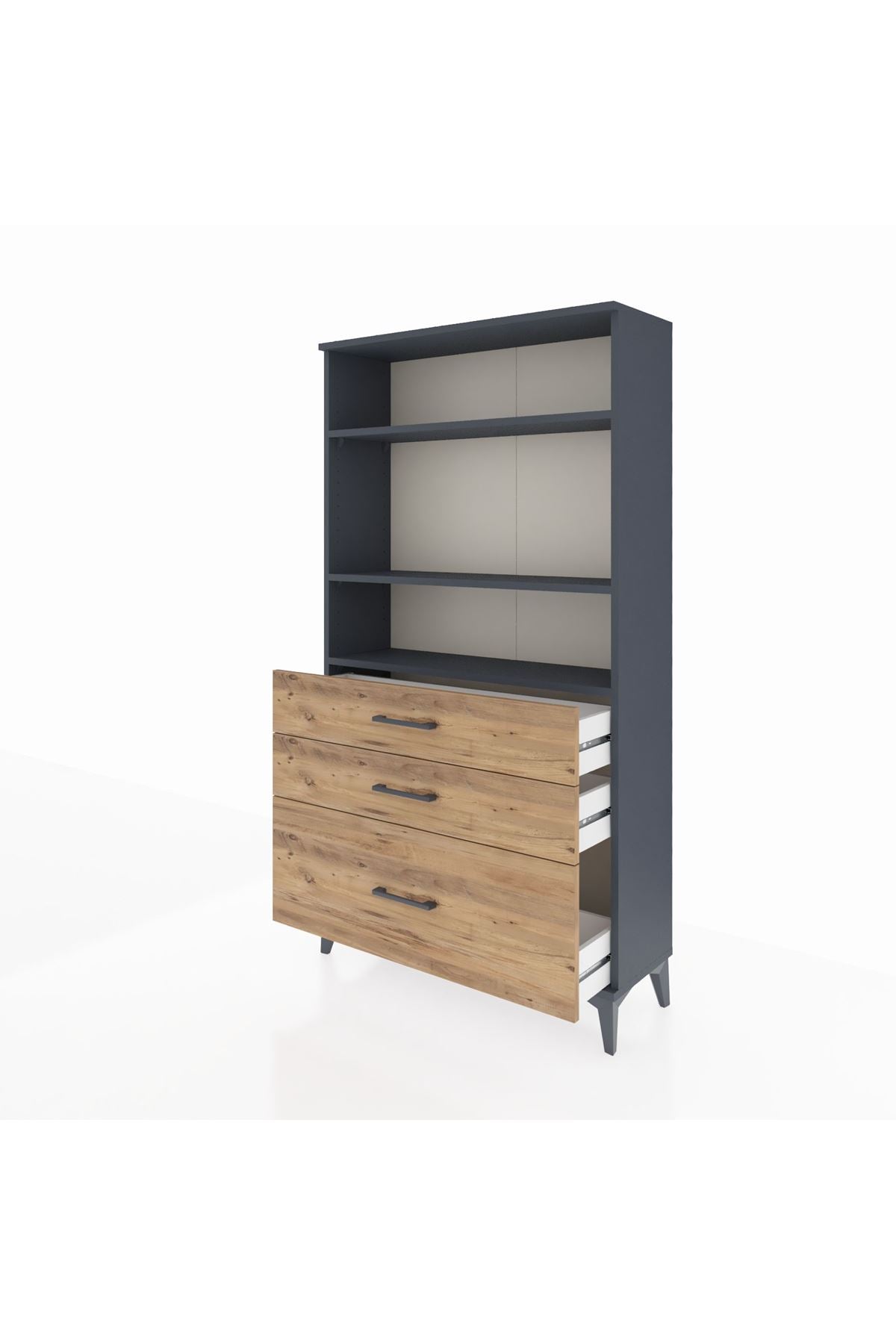 Arges Dolap 3 Raflı 3 Çekmeceli 88x30x163 - S21M006V6A