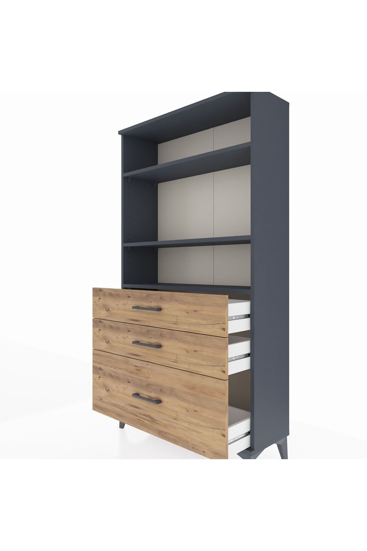 Arges Dolap 3 Raflı 3 Çekmeceli 88x30x163 - S21M006V6A