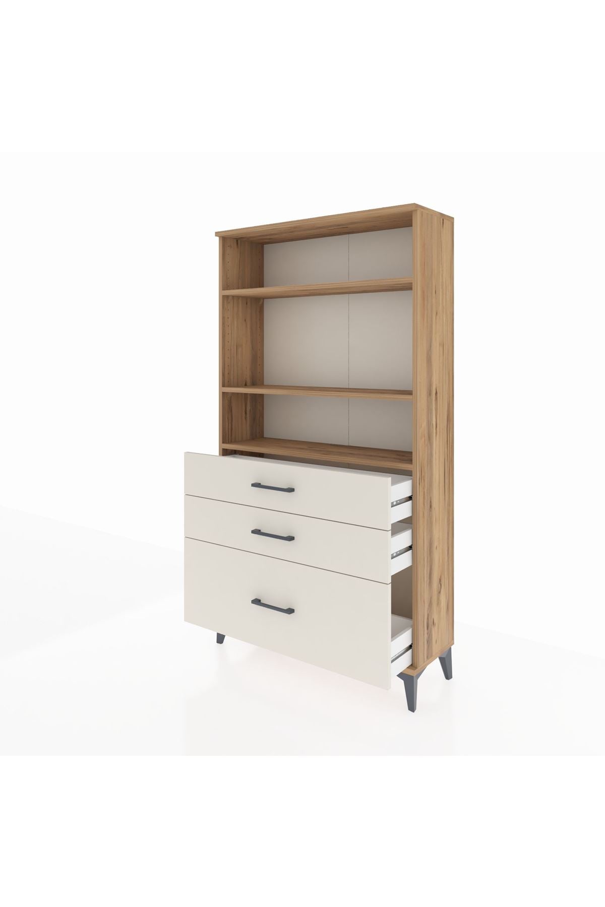 Arges Dolap 3 Raflı 3 Çekmeceli 88x30x163 - S21M006V7A