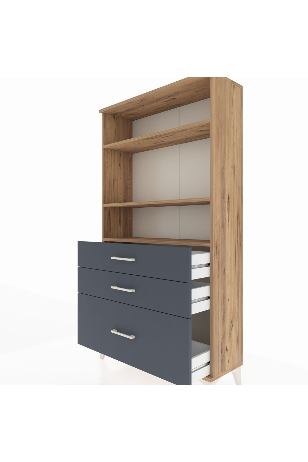 Arges Dolap 3 Raflı 3 Çekmeceli 88x30x163 - S21M006V8A