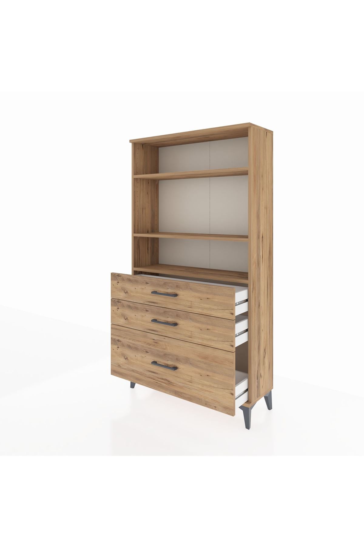 Arges Dolap 3 Raflı 3 Çekmeceli 88x30x163 - S21M006V9A