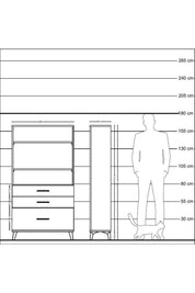 Arges Dolap 3 Raflı 3 Çekmeceli 88x30x163 - S21M006V9A