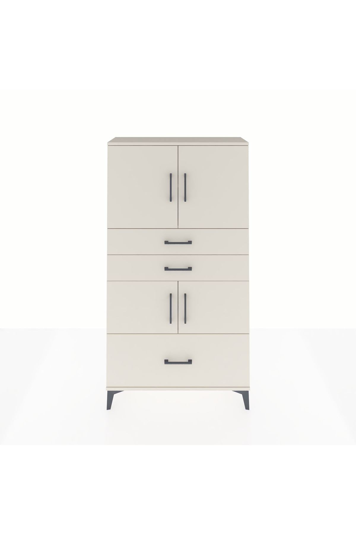 Arges Dolap 3 Raflı 3 Çekmeceli 4 Kapaklı 88x30x163 - S21M007V1A