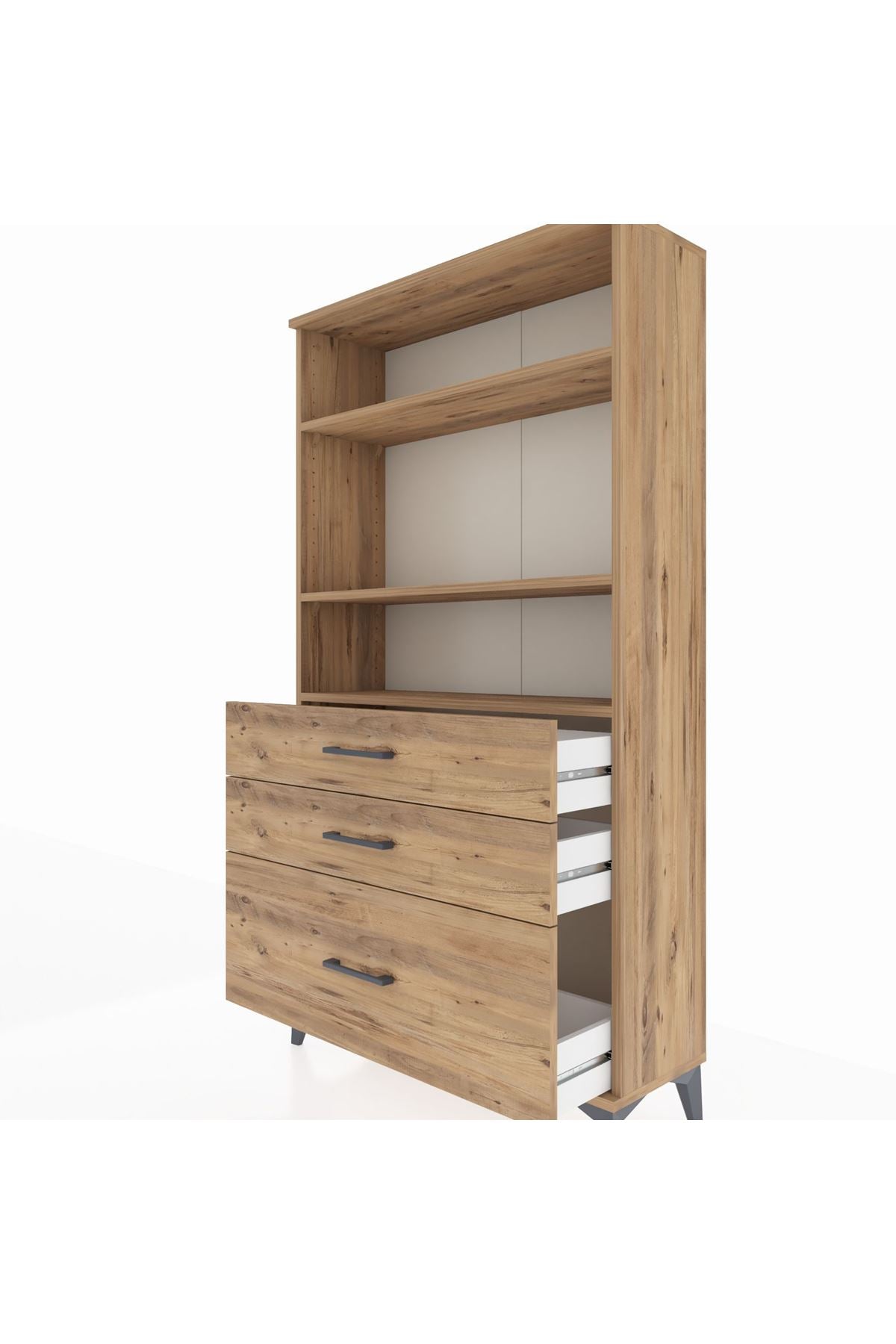 Arges Dolap 3 Raflı 3 Çekmeceli 88x30x163 - S21M006V9A