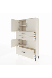 Arges Dolap 3 Raflı 3 Çekmeceli 4 Kapaklı 88x30x163 - S21M007V1A