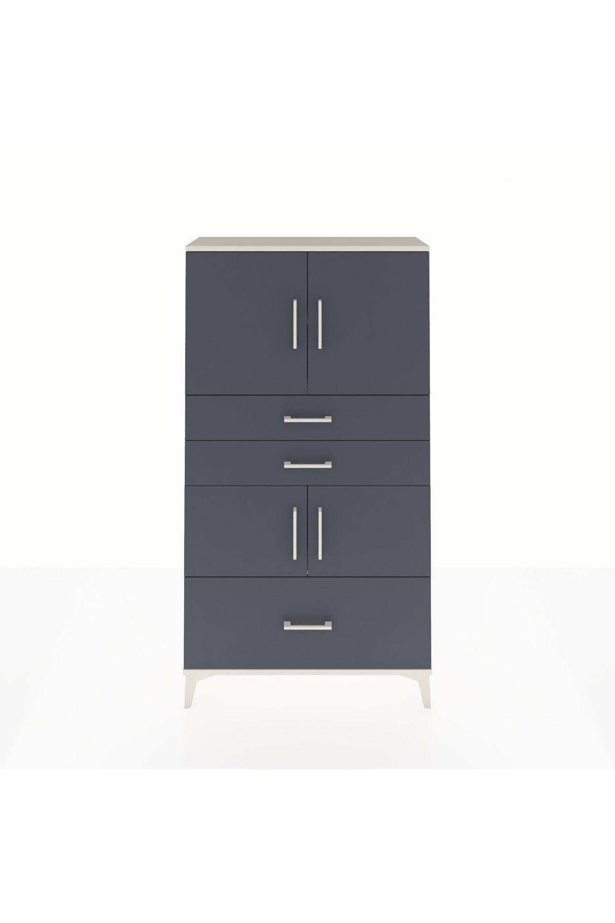 Arges Dolap 3 Raflı 3 Çekmeceli 4 Kapaklı 88x30x163 - S21M007V2A