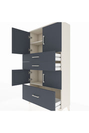 Arges Dolap 3 Raflı 3 Çekmeceli 4 Kapaklı 88x30x163 - S21M007V2A