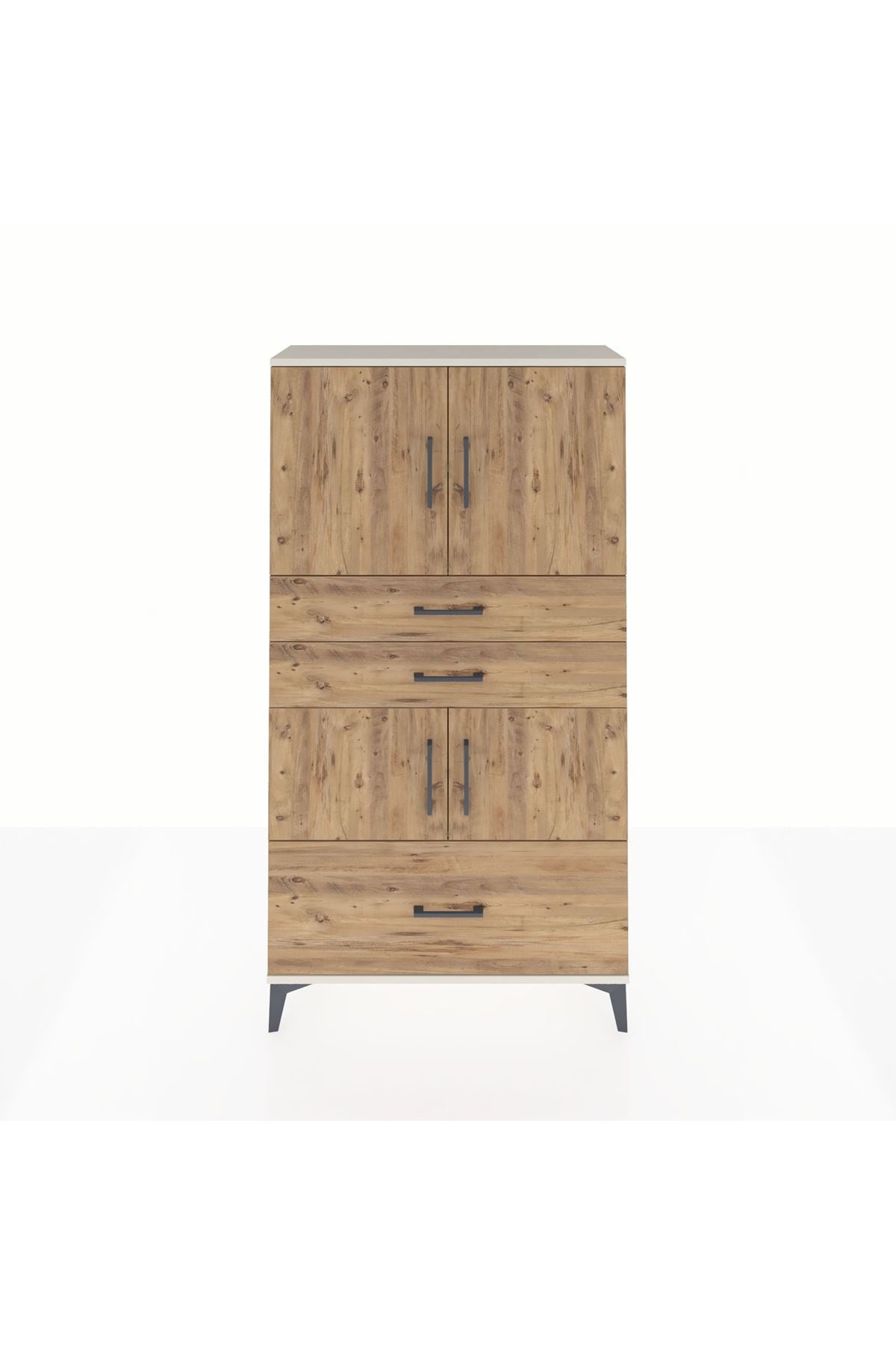 Arges Dolap 3 Raflı 3 Çekmeceli 4 Kapaklı 88x30x163 - S21M007V3A