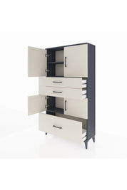 Arges Dolap 3 Raflı 3 Çekmeceli 4 Kapaklı 88x30x163 - S21M007V4A