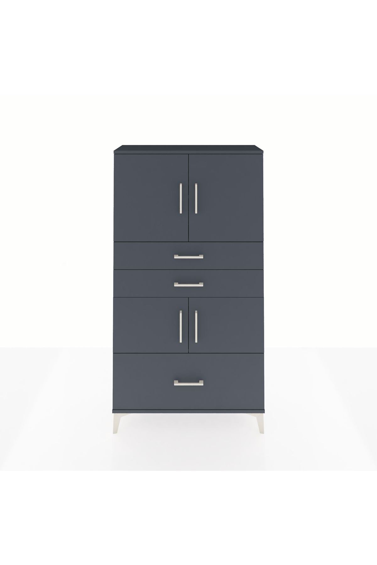 Arges Dolap 3 Raflı 3 Çekmeceli 4 Kapaklı 88x30x163 - S21M007V5A