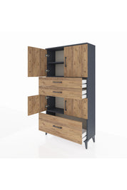 Arges Dolap 3 Raflı 3 Çekmeceli 4 Kapaklı 88x30x163 - S21M007V6A
