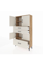 Arges Dolap 3 Raflı 3 Çekmeceli 4 Kapaklı 88x30x163 - S21M007V7A