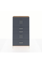 Arges Dolap 3 Raflı 3 Çekmeceli 4 Kapaklı 88x30x163