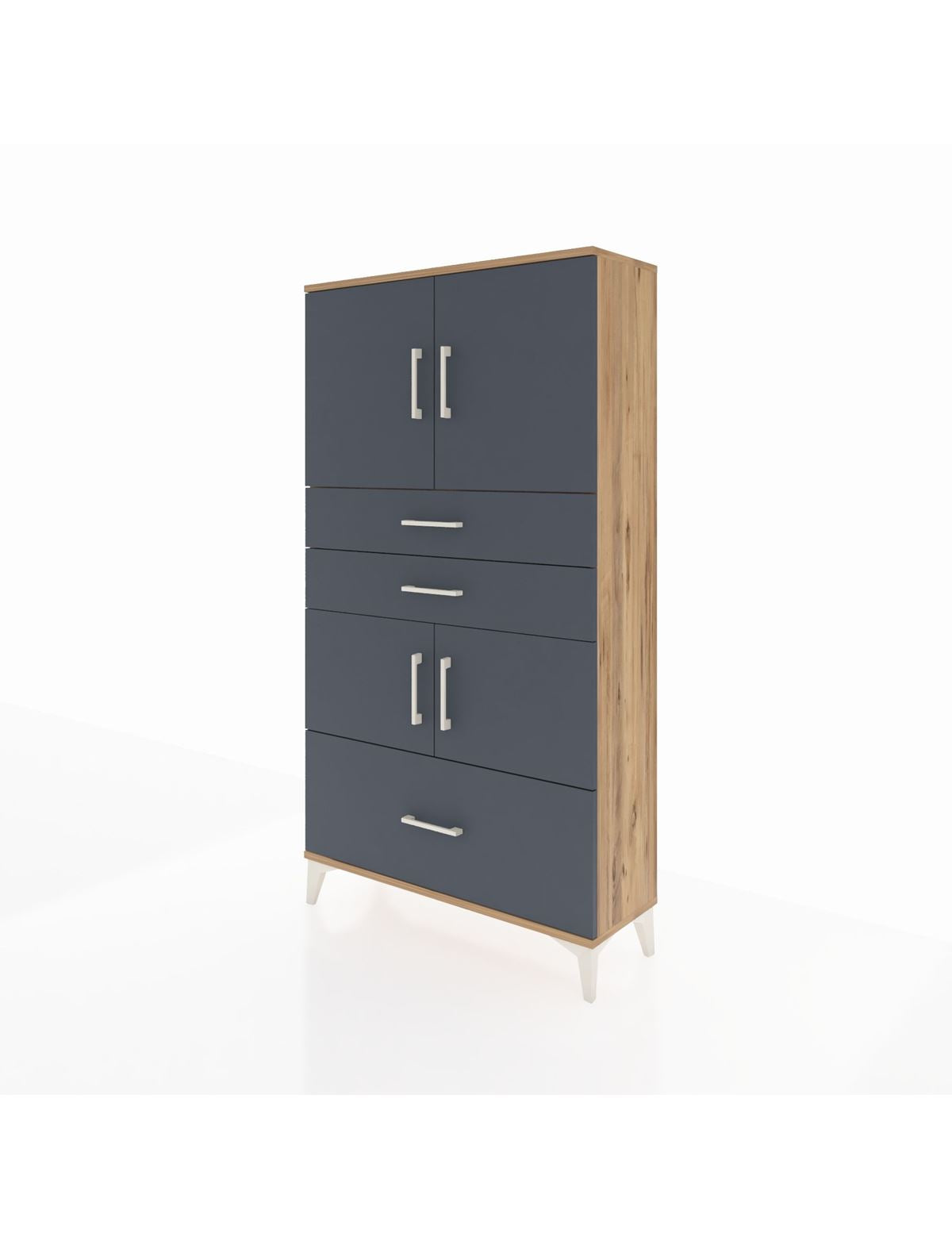 Arges Dolap 3 Raflı 3 Çekmeceli 4 Kapaklı 88x30x163 - S21M007V8A