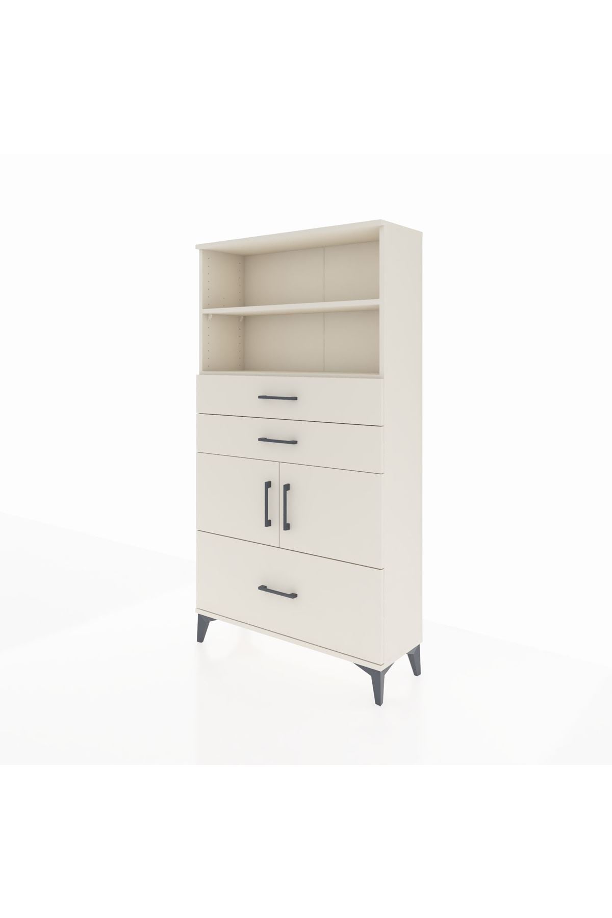 Arges Dolap 3 Raflı 3 Çekmeceli 2 Kapaklı 88x30x163 - S21M008V1A