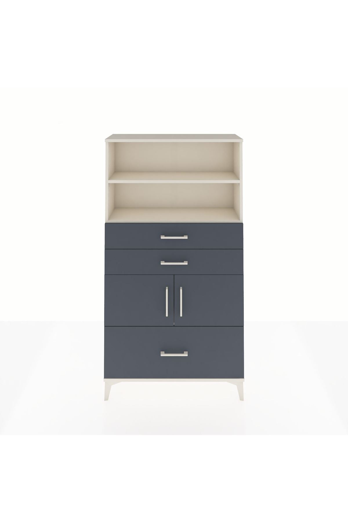 Arges Dolap 3 Raflı 3 Çekmeceli 2 Kapaklı 88x30x163 - S21M008V2A