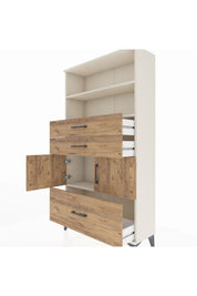 Arges Dolap 3 Raflı 3 Çekmeceli 2 Kapaklı 88x30x163 - S21M008V3A