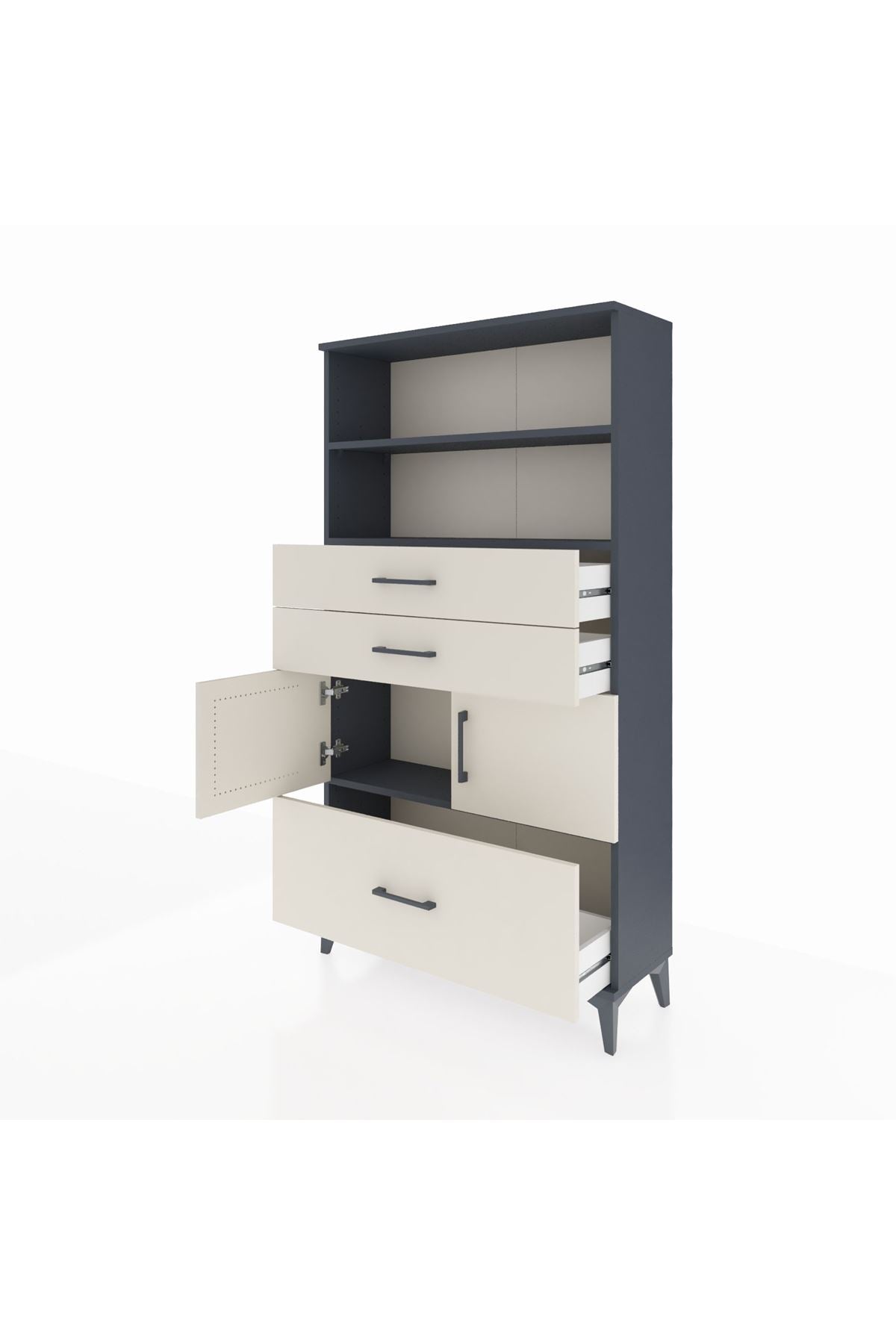 Arges Dolap 3 Raflı 3 Çekmeceli 2 Kapaklı 88x30x163 - S21M008V4A