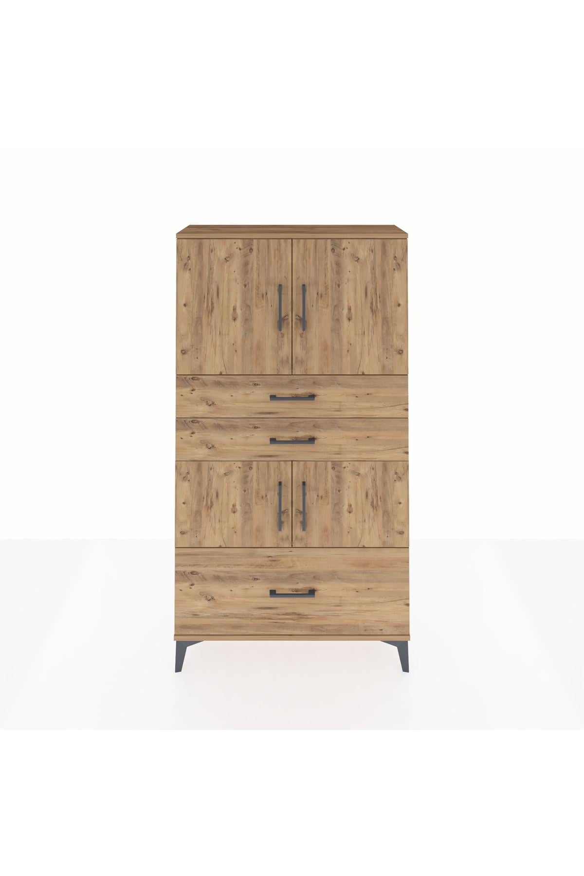 Arges Dolap 3 Raflı 3 Çekmeceli 4 Kapaklı 88x30x163 - S21M007V9A