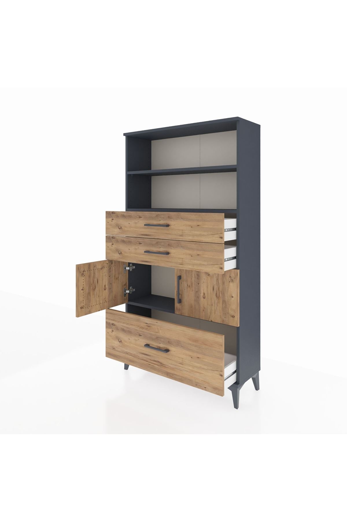 Arges Dolap 3 Raflı 3 Çekmeceli 2 Kapaklı 88x30x163 - S21M008V6A