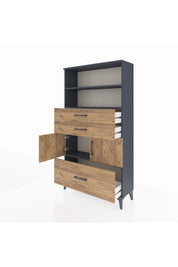 Arges Dolap 3 Raflı 3 Çekmeceli 2 Kapaklı 88x30x163 - S21M008V6A