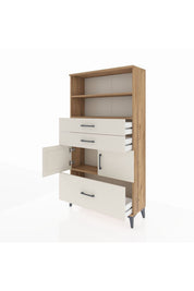 Arges Dolap 3 Raflı 3 Çekmeceli 2 Kapaklı 88x30x163 - S21M008V7A
