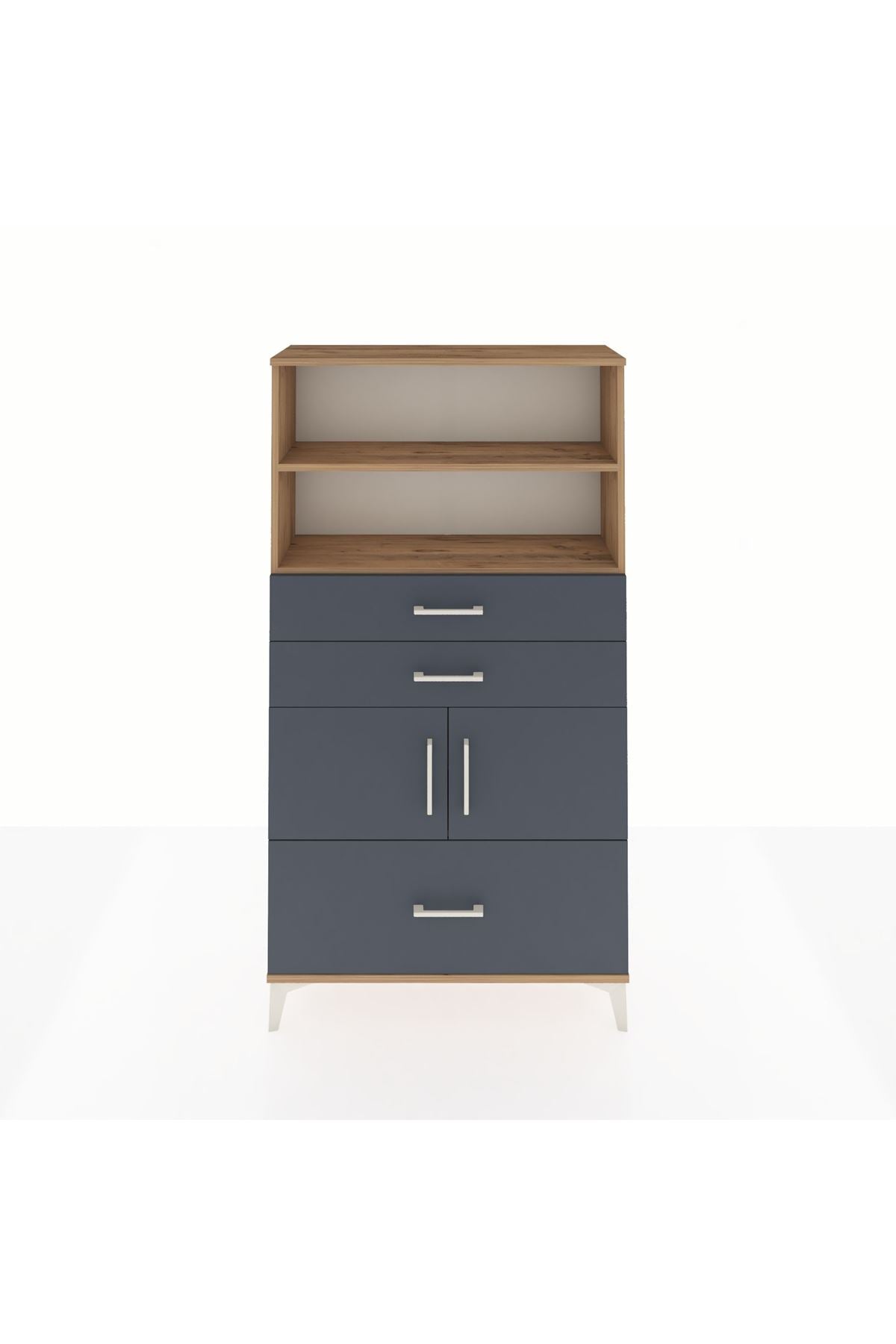 Arges Dolap 3 Raflı 3 Çekmeceli 2 Kapaklı 88x30x163 - S21M008V8A