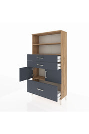 Arges Dolap 3 Raflı 3 Çekmeceli 2 Kapaklı 88x30x163 - S21M008V8A