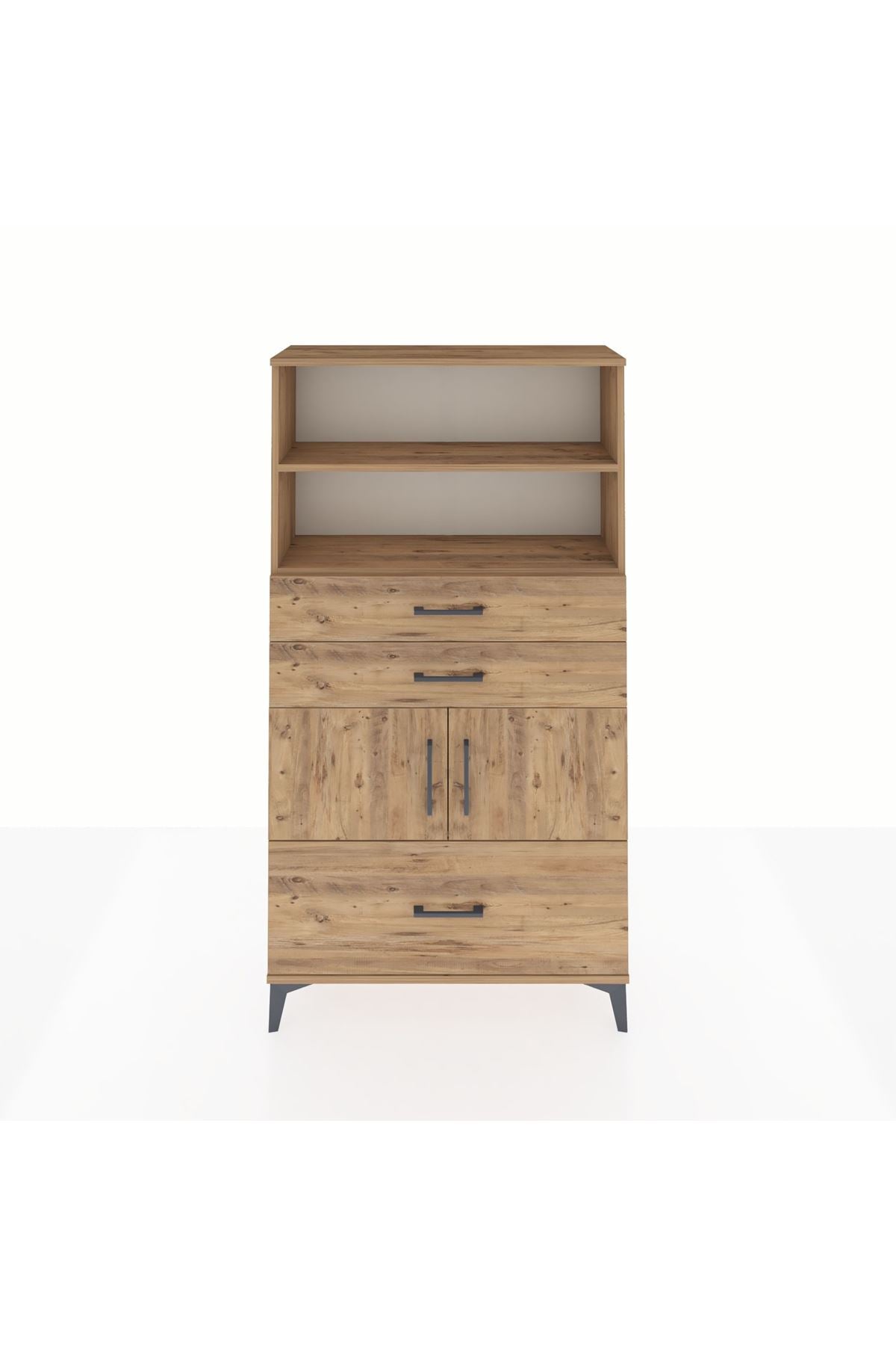 Arges Dolap 3 Raflı 3 Çekmeceli 2 Kapaklı 88x30x163 - S21M008V9A