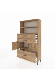 Arges Dolap 3 Raflı 3 Çekmeceli 2 Kapaklı 88x30x163 - S21M008V9A