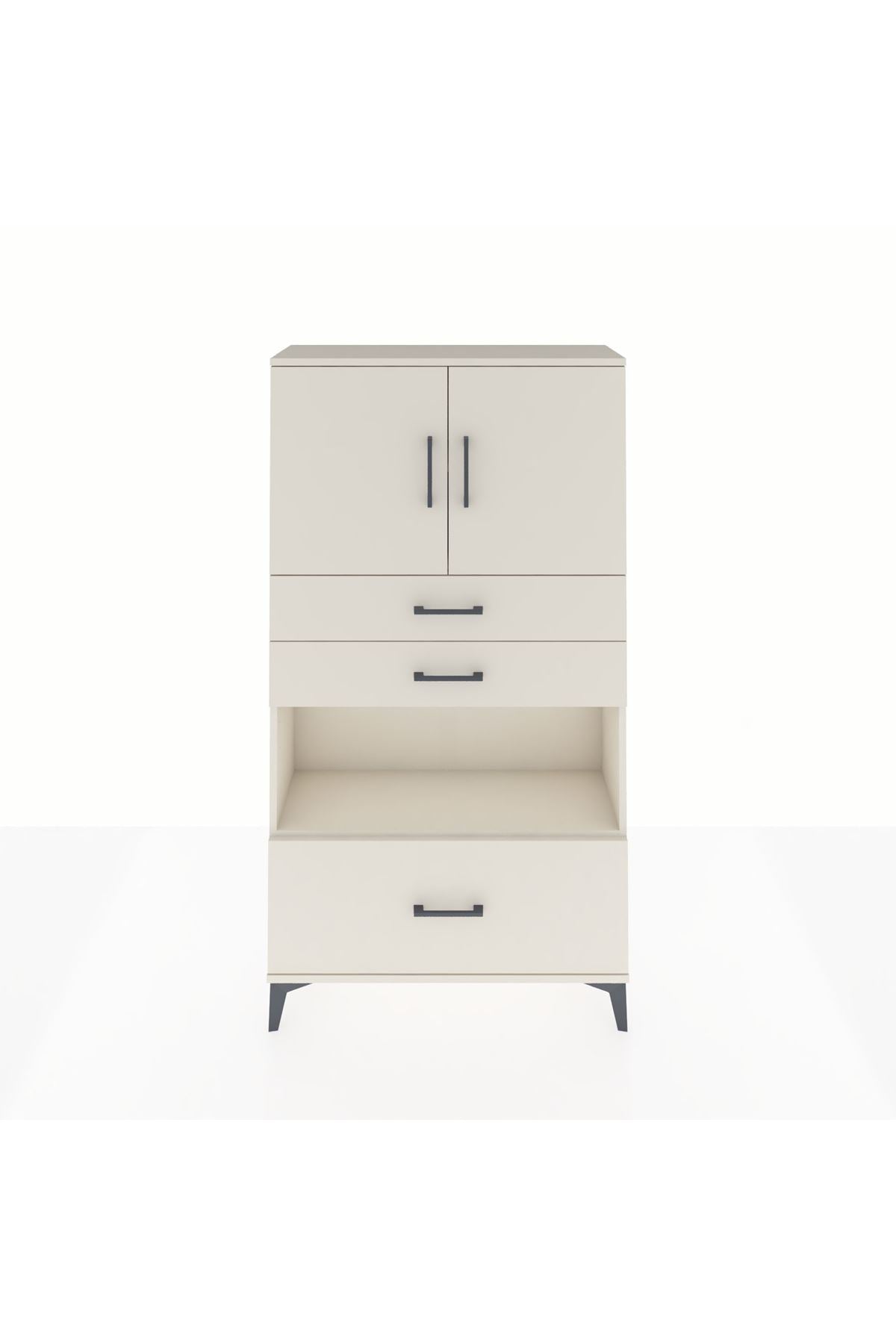 Arges Dolap 3 Raflı 3 Çekmeceli 2 Kapaklı 88x30x163 - S21M009V1A