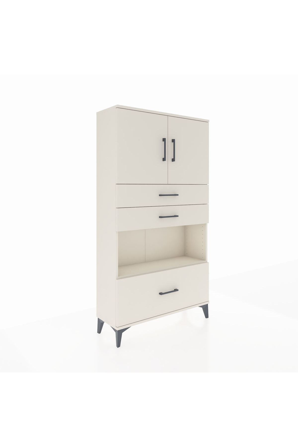 Arges Dolap 3 Raflı 3 Çekmeceli 2 Kapaklı 88x30x163 - S21M009V1A