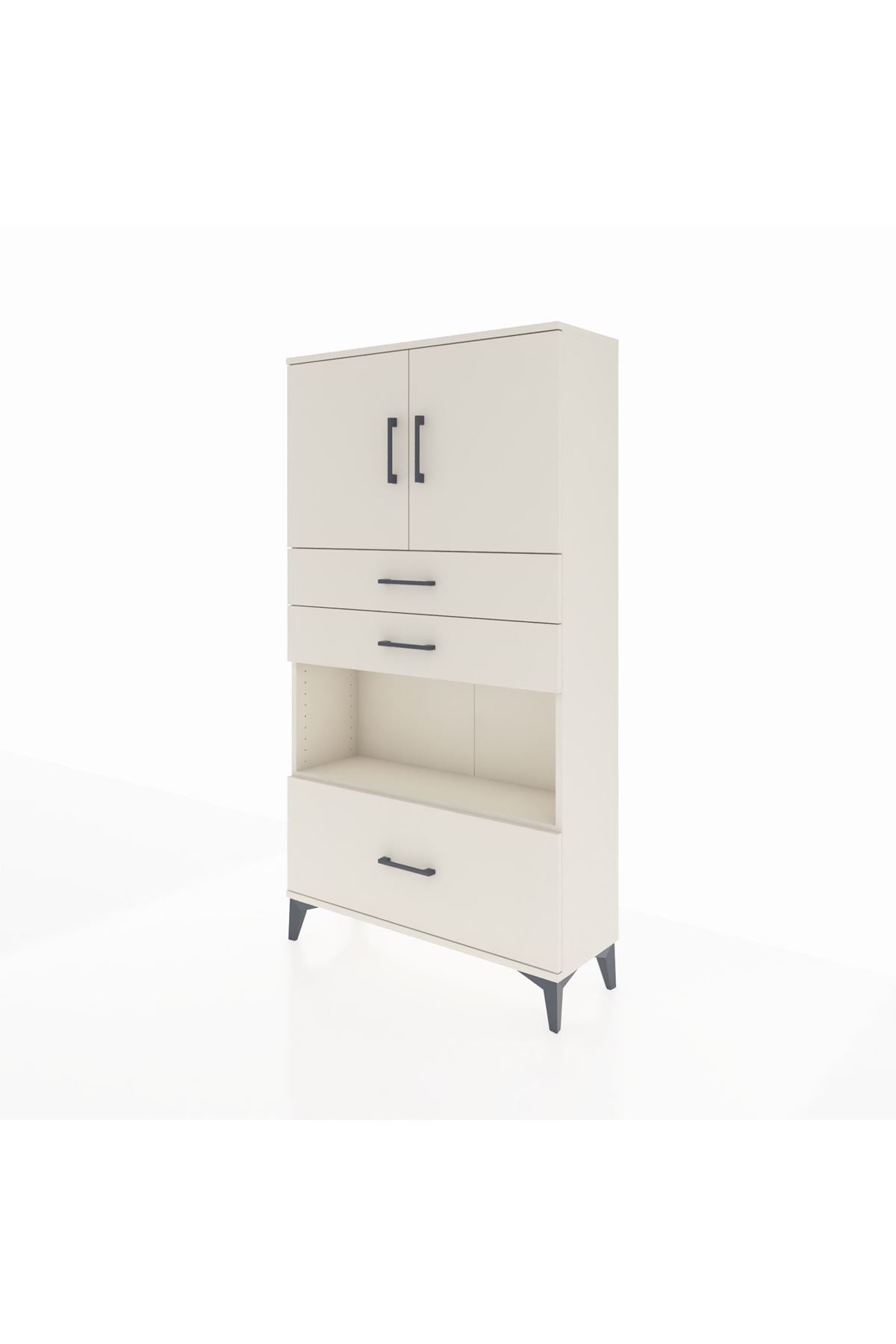 Arges Dolap 3 Raflı 3 Çekmeceli 2 Kapaklı 88x30x163 - S21M009V1A