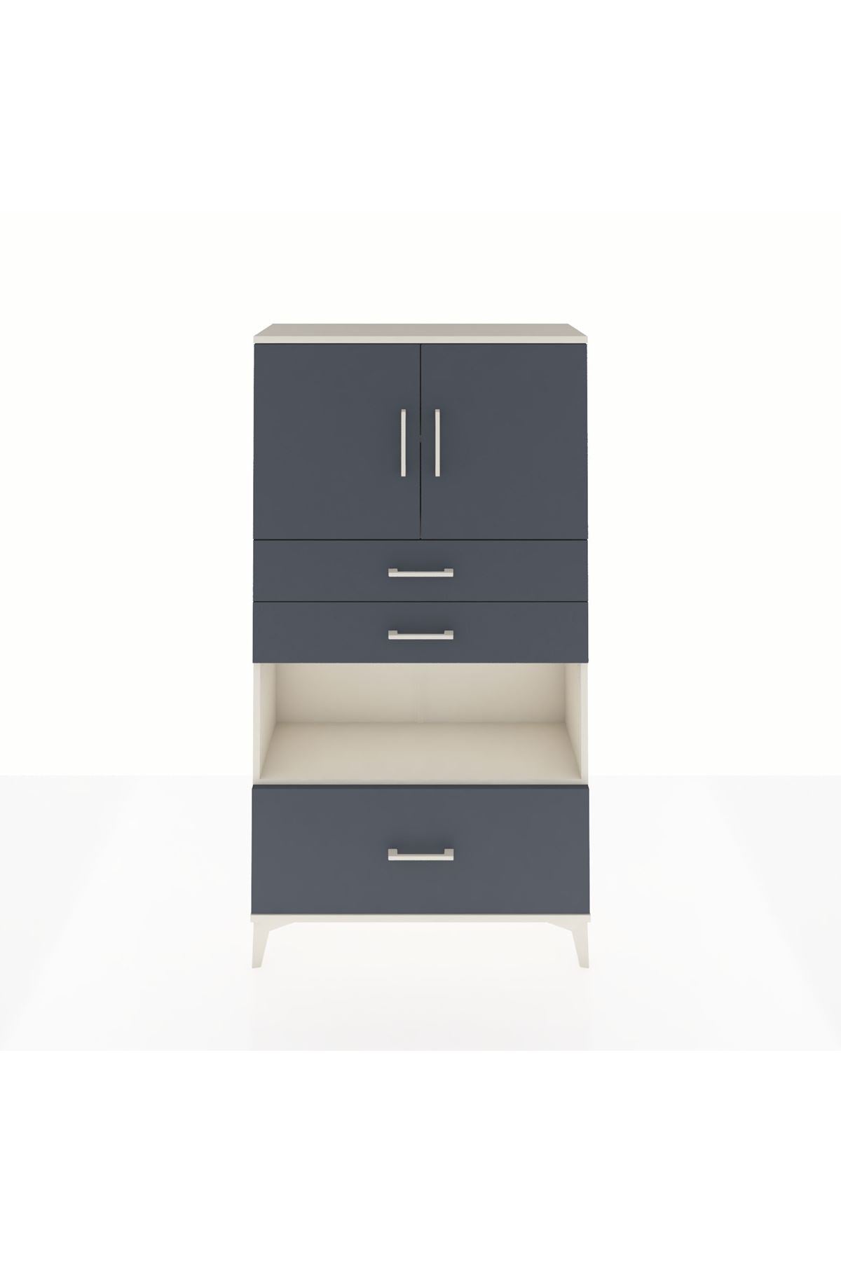 Arges Dolap 3 Raflı 3 Çekmeceli 2 Kapaklı 88x30x163 - S21M009V2A