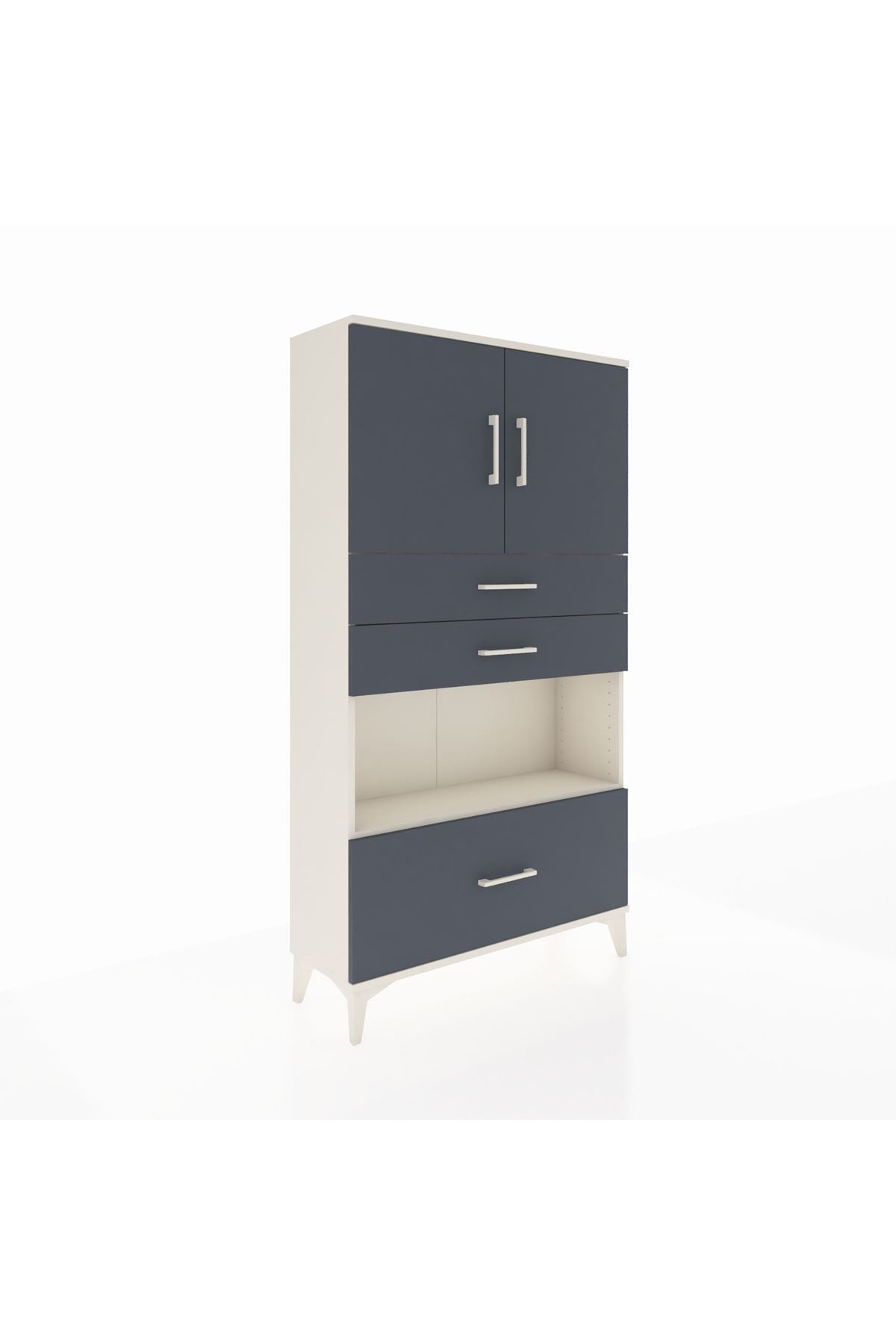 Arges Dolap 3 Raflı 3 Çekmeceli 2 Kapaklı 88x30x163 - S21M009V2A