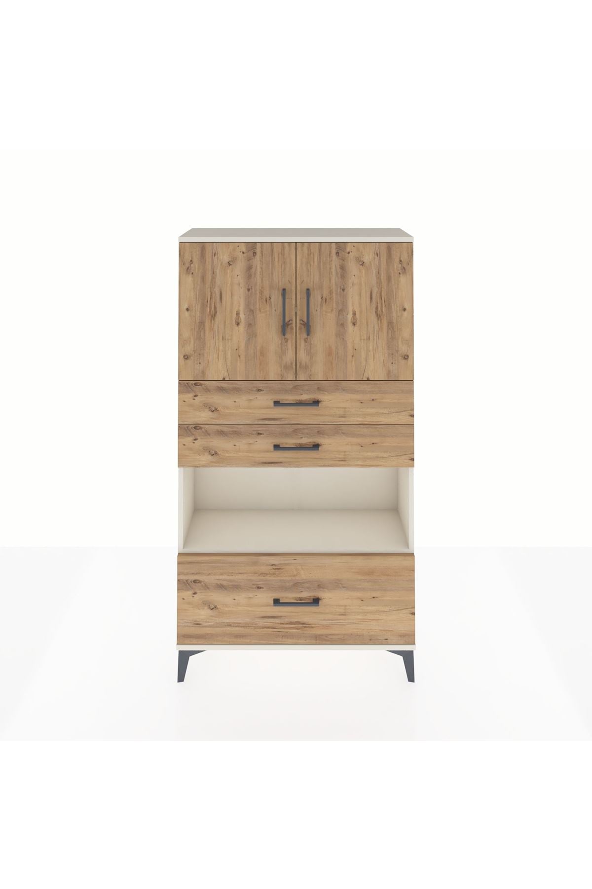 Arges Dolap 3 Raflı 3 Çekmeceli 2 Kapaklı 88x30x163 - S21M009V3A